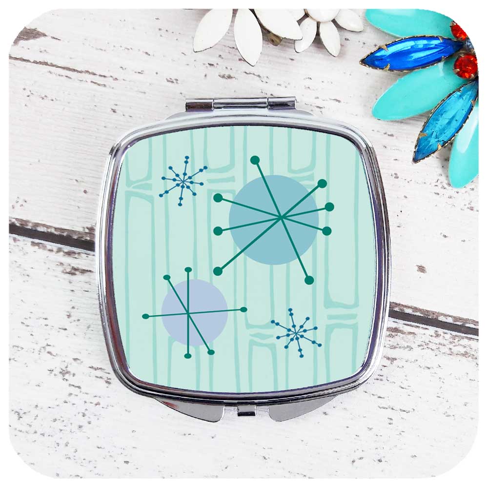 Atomic Starburst 50s style Compact Mirror | The Inkabilly Emporium