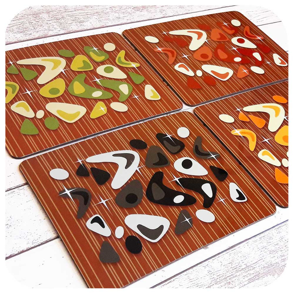 Atomic Boomerang Place Mat Set  | The Inkabilly Emporium