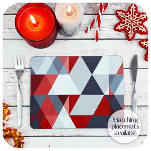 Matching Red & Grey Scandi Placemat with christmas decor and candles | The Inkabilly Emporium