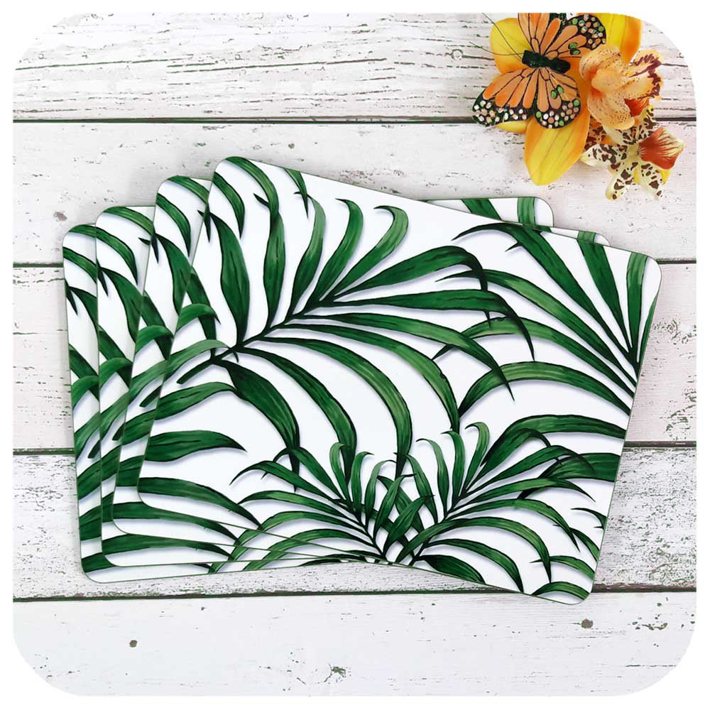 Tropical Palm Leaf Placemats, Set of Four | The Inkabilly Emporium