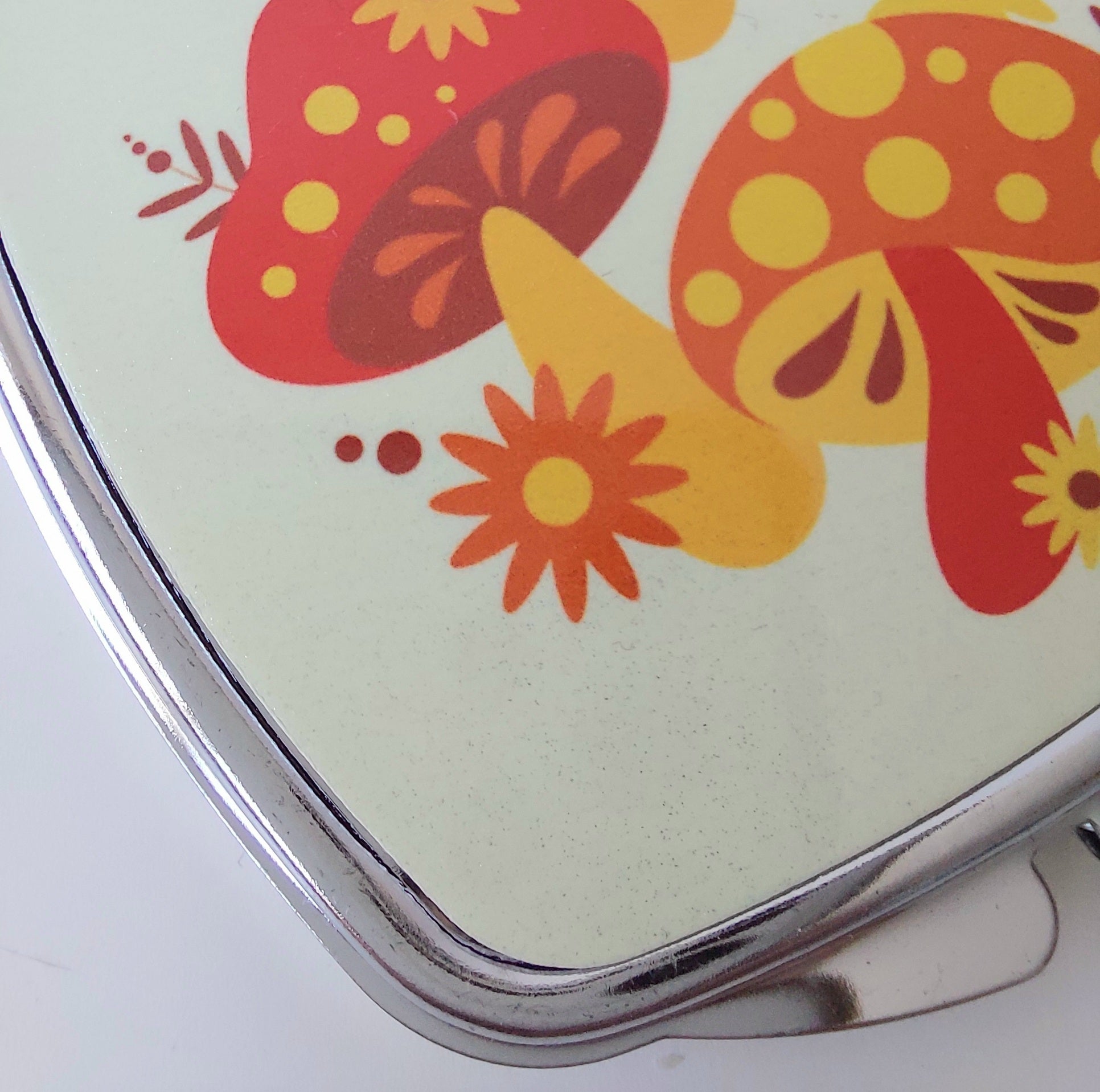 Seconds Retro Mushrooms Compact Mirror