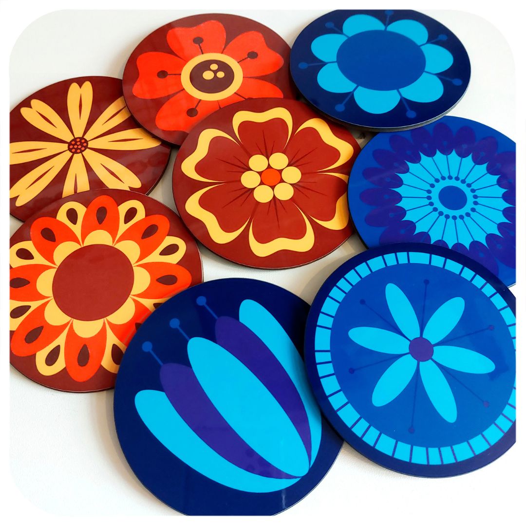 Pick & Mix Coasters - Retro Flowers Collection