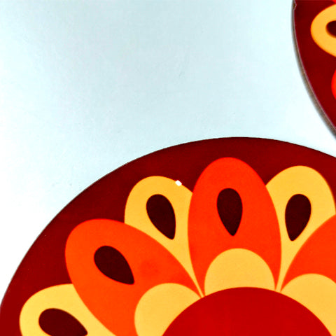 Super Seconds 70s Flowers Coasters, Set of 4