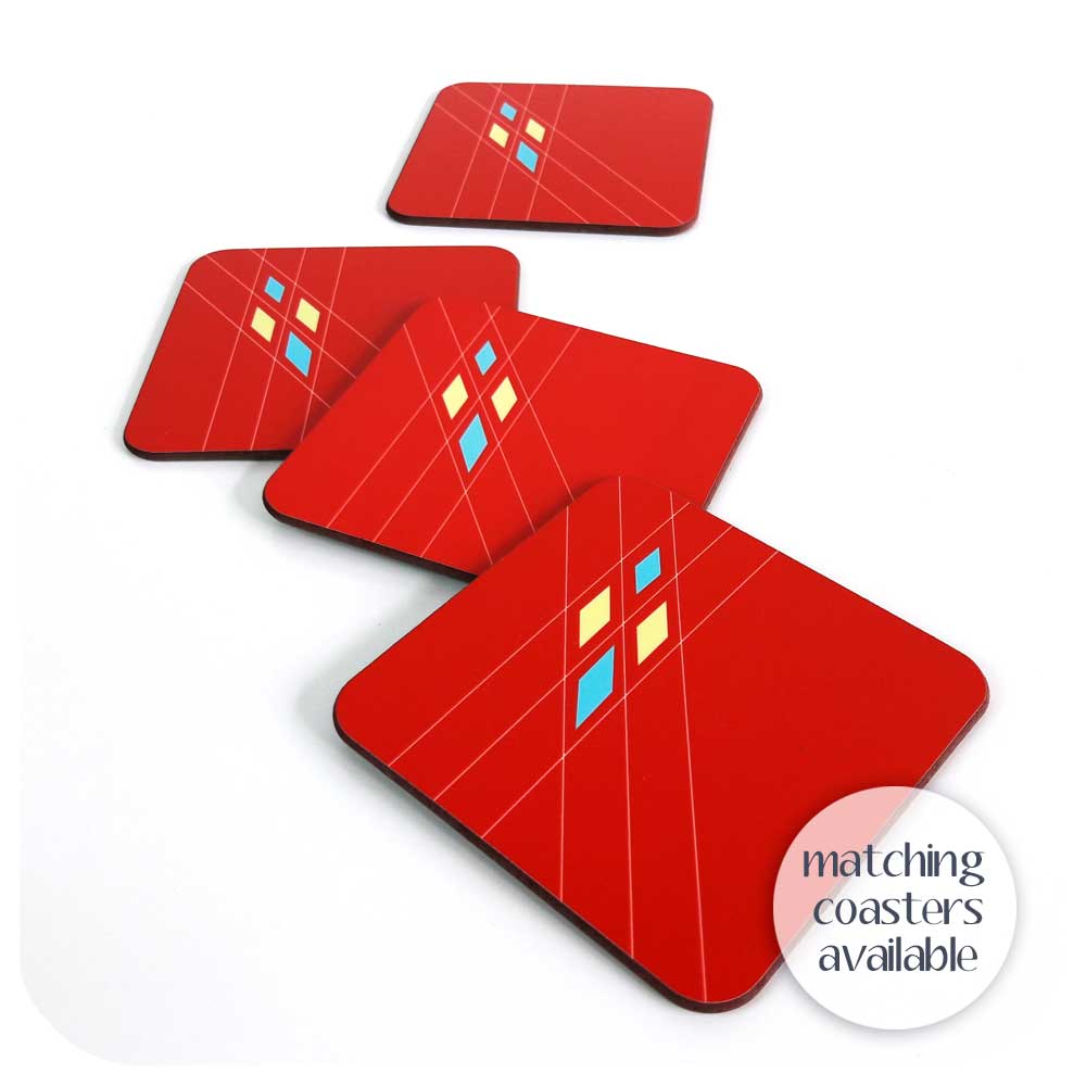  Matching Coasters for our Red Mid Century Geometric Placemats | The Inkabilly Emporium