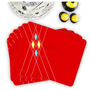  Mid Century Geometric Placemat, set of 6 in a fan configuration | The Inkabilly Emporium