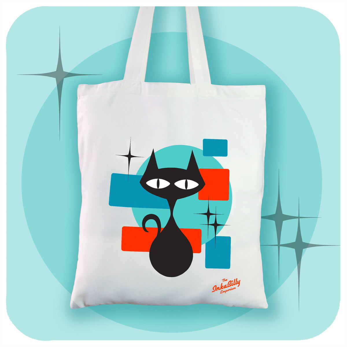 Atomic Cat Tote Bag | The Inkabilly Emporium
