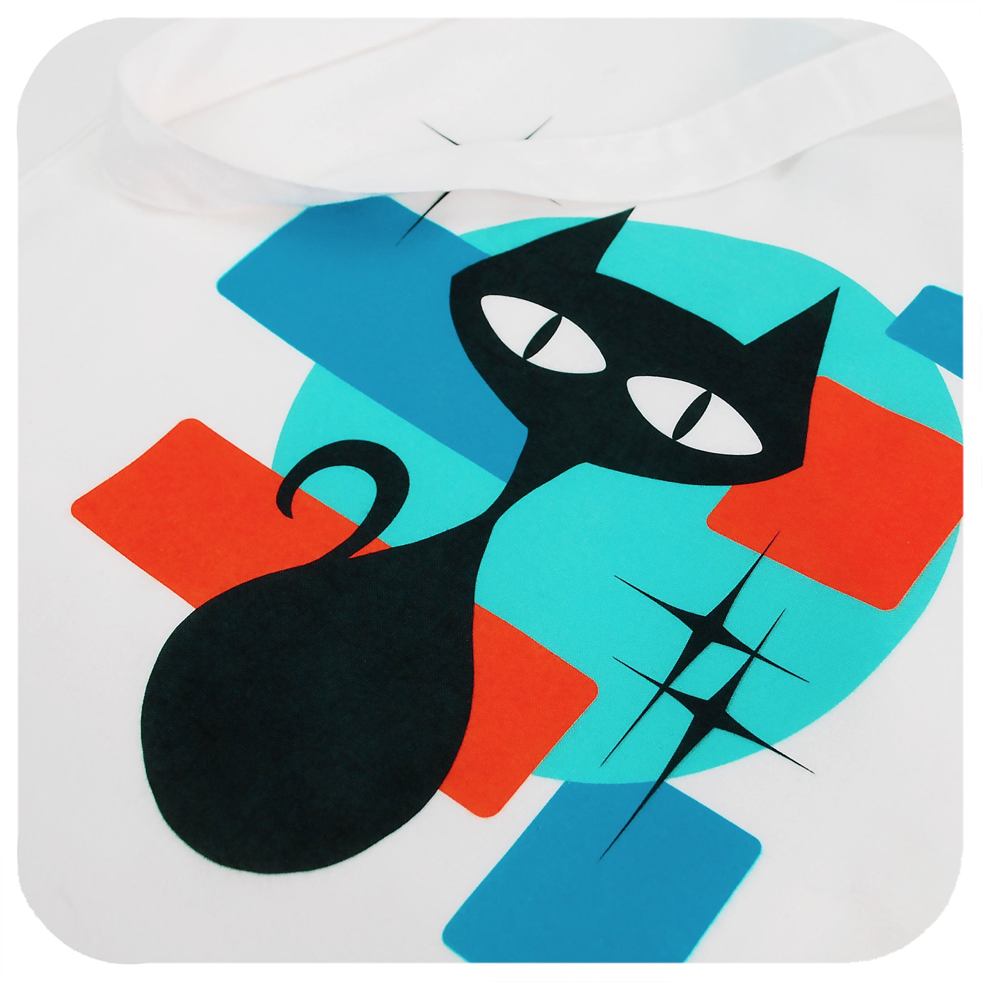 Atomic Cat Tote Bag - close up of design | The Inkabilly Emporium