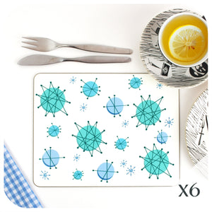 Atomic Starburst Placemats, set of 6 | The Inkabilly Emporium