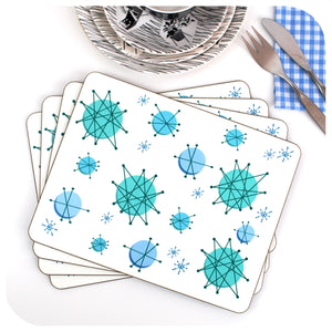 Set of Four Atomic Starburst Placemats | The Inkabilly Emporium