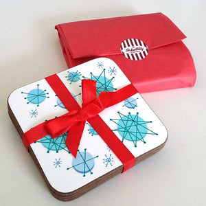 Atomic Starburst Coasters, gift packaging as standard  | The Inkabilly Emporium