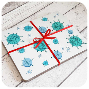 Atomic Starburst Placemat Set, tied in red ribbon | The Inkabilly Emporium