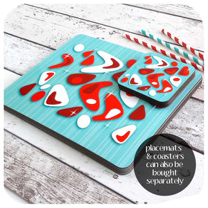 Atomic Boomerang placemats & coasters can also be bought as separate sets | The Inkabilly Emporium