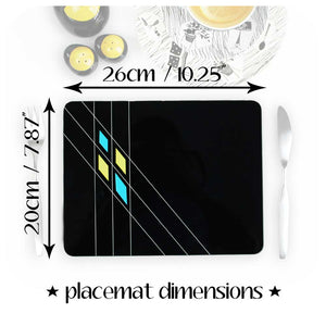 Dimensions for our Mid Century Geometric Placemats = Standard UK Size | The Inkabilly Emporium