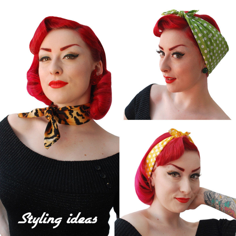 Our square bandanas are oh, so versatile for retro styling  | The Inkabilly Emporium