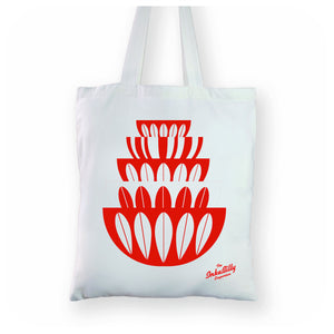 Cathrineholm Lotus Bowl Tote Bag, hanging on a white background | The Inkabilly Emporium