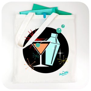 Cosmic Cocktails Tote Bag with files | The Inkabilly Emporium