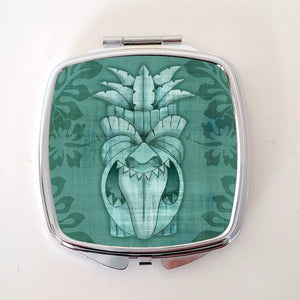 Tiki Compact Mirror, Blue | The Inkabilly Emporium