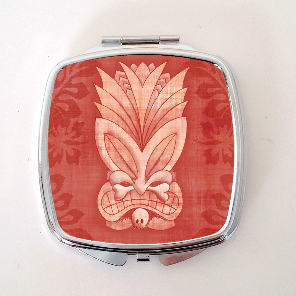 Tiki Compact Mirror, Pink | The Inkabilly Emporium