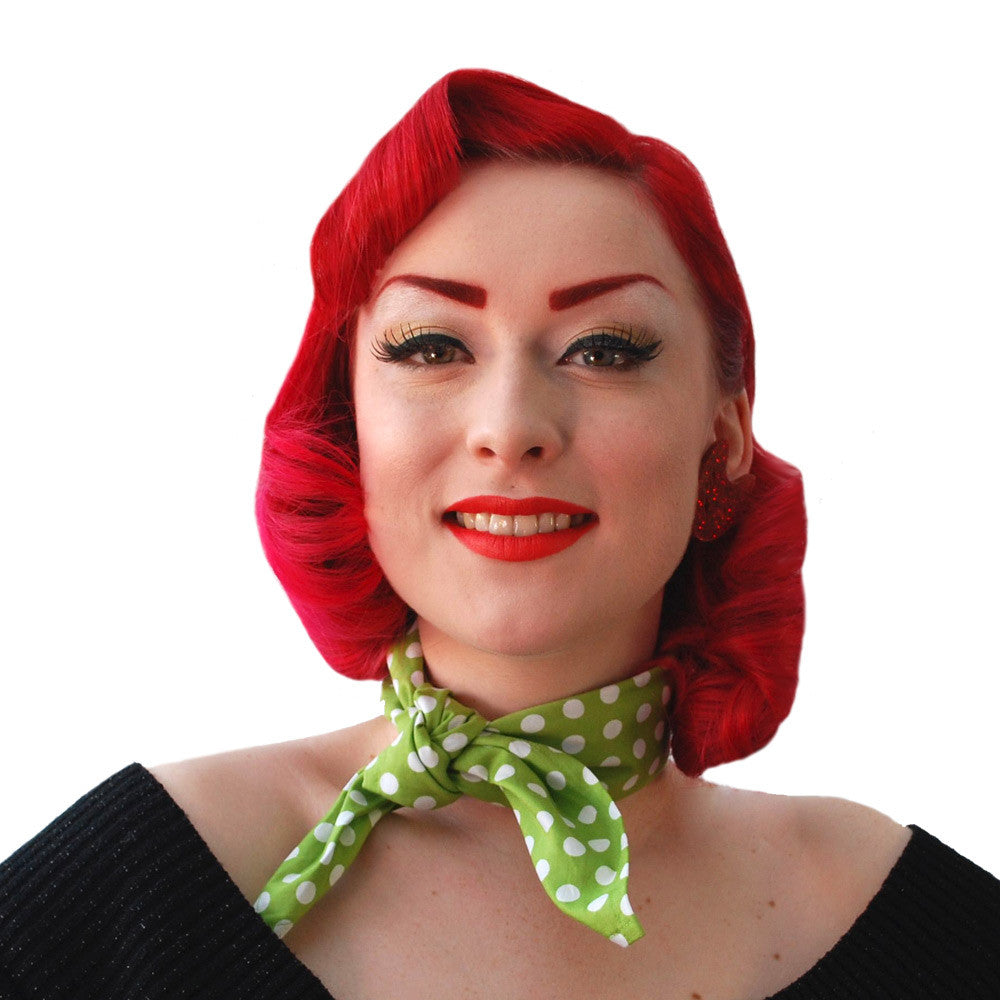 Green Polka Dot Necktie | The Inkabilly Emporium