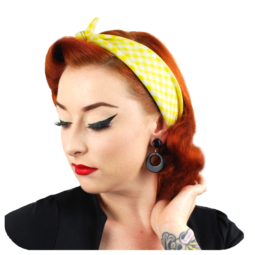 Yellow Gingham Bandana | The Inkabilly Emporium