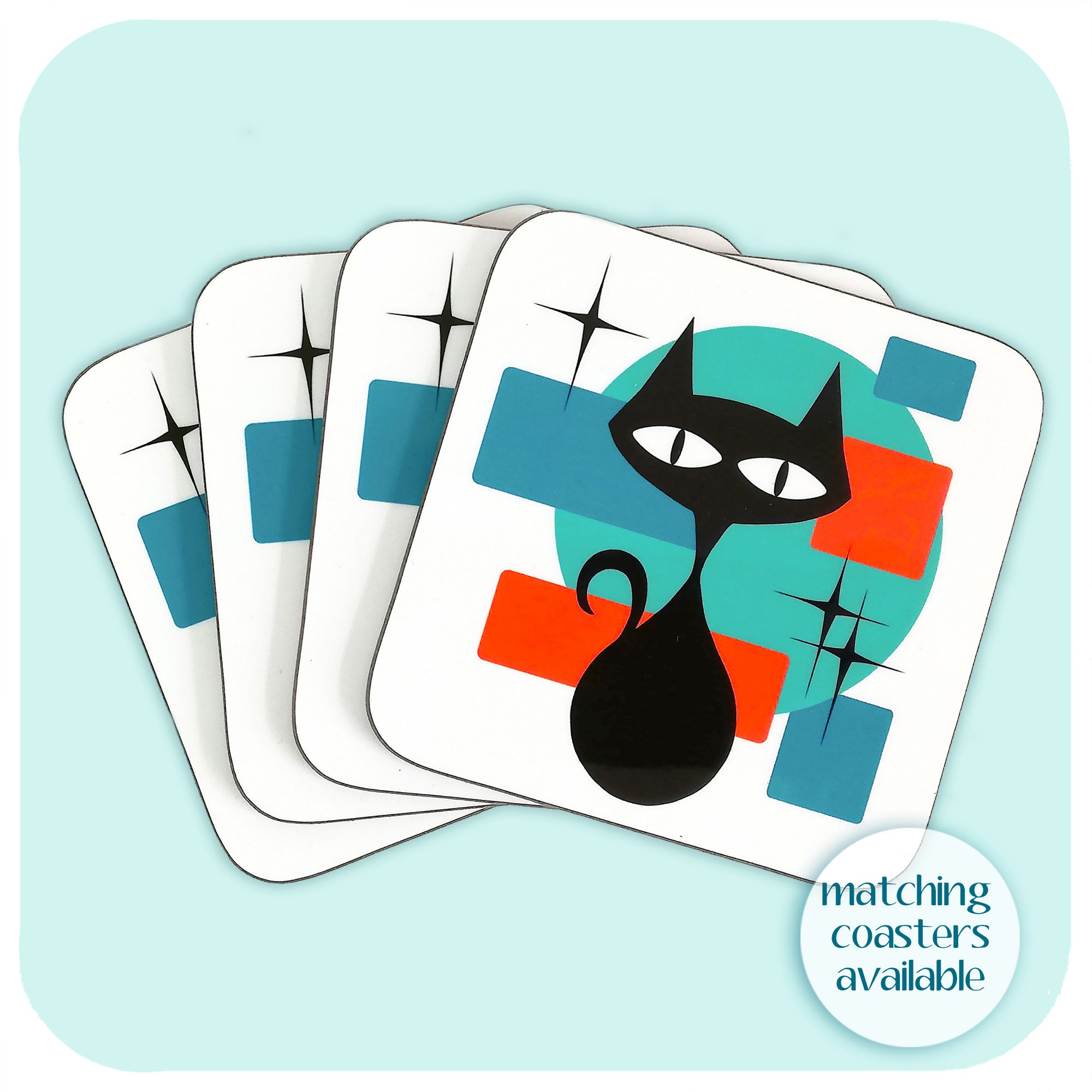 Matching Atomic Cat Coasters | The Inkabilly Emporium