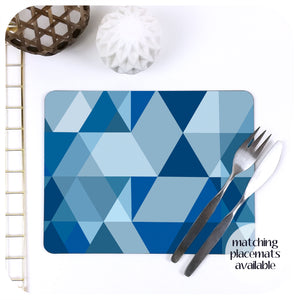 Scandi Geometric Placemat in Blue and Grey | The Inkabilly Emporium