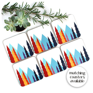 Nordic Trees Coasters, set of 6 to match placemats | The Inkabilly Emporium