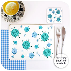Atomic Starburst Placemats, with matching coasters | The Inkabilly Emporium
