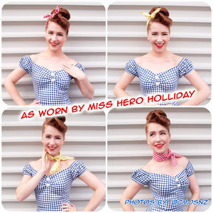 Miss Hero Holliday wears Inkabilly Gingham Bandanas  | The Inkabilly Emporium