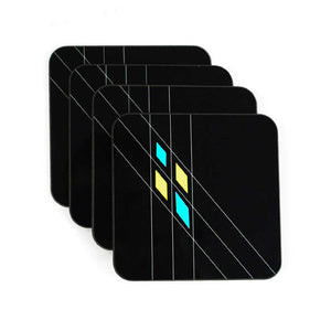 Set of 4 Art Deco Style Coasters in Black | The Inkabilly Emporium