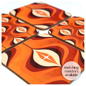 Matching Orange Op Art Coasters | The Inkabilly Emporium