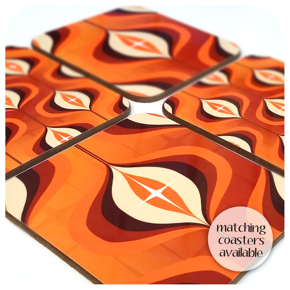 matching Orange Op Art Coasters available | The Inkabilly Emporium