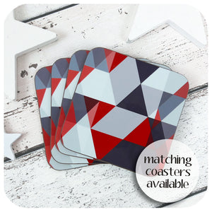 Matching Scandi Geometric Coasters in Grey & Red | The Inkabilly Emporium