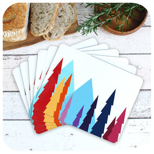 Nordic Trees Placemats, set of 6 in a fan | The Inkabilly Emporium