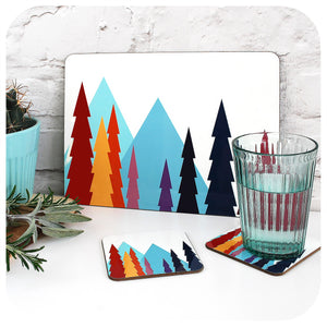 Nordic Trees Placemat and matching coaster | The Inkabilly Emporium