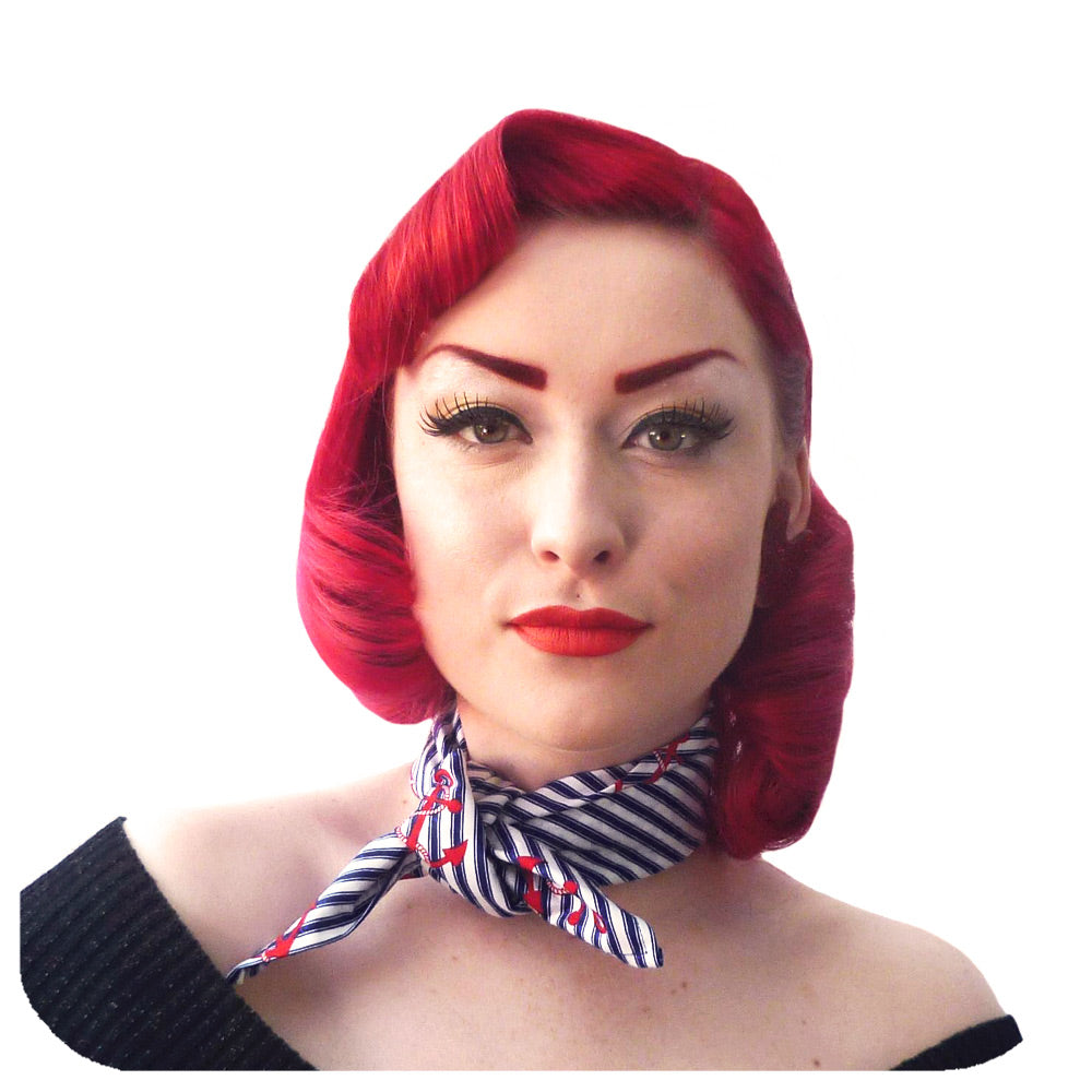 Nautical Bandana worn as a neck tie | The Inkabilly Emporium 