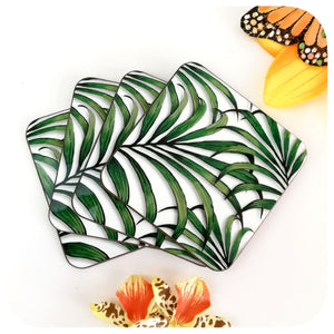 Palm Leaf Coasters, set of 4 in a fan | The Inkabilly Emporium