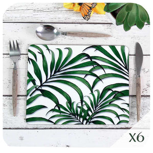 Palm Leaf Print Placemats, set of 6 | The Inkabilly Emporium