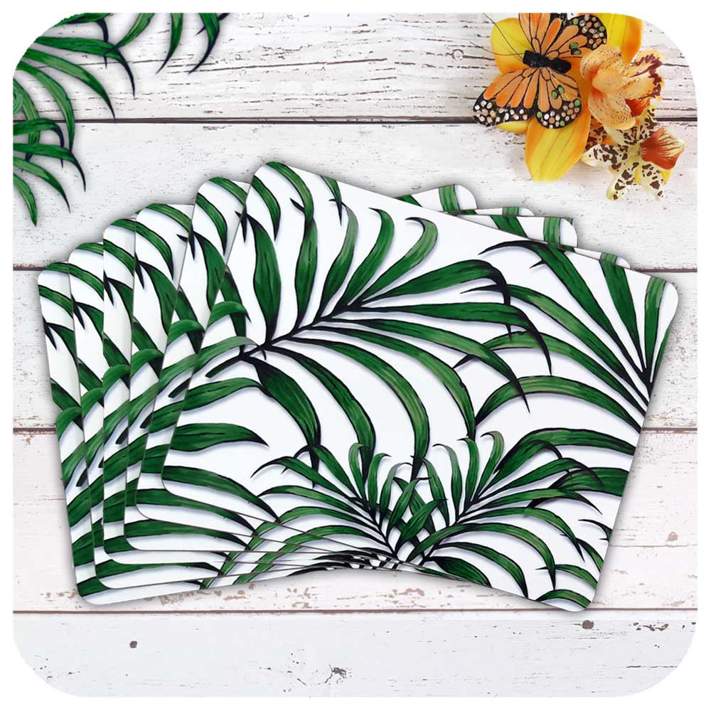 Leaf Cut Out Leather Placemats - Set of 6