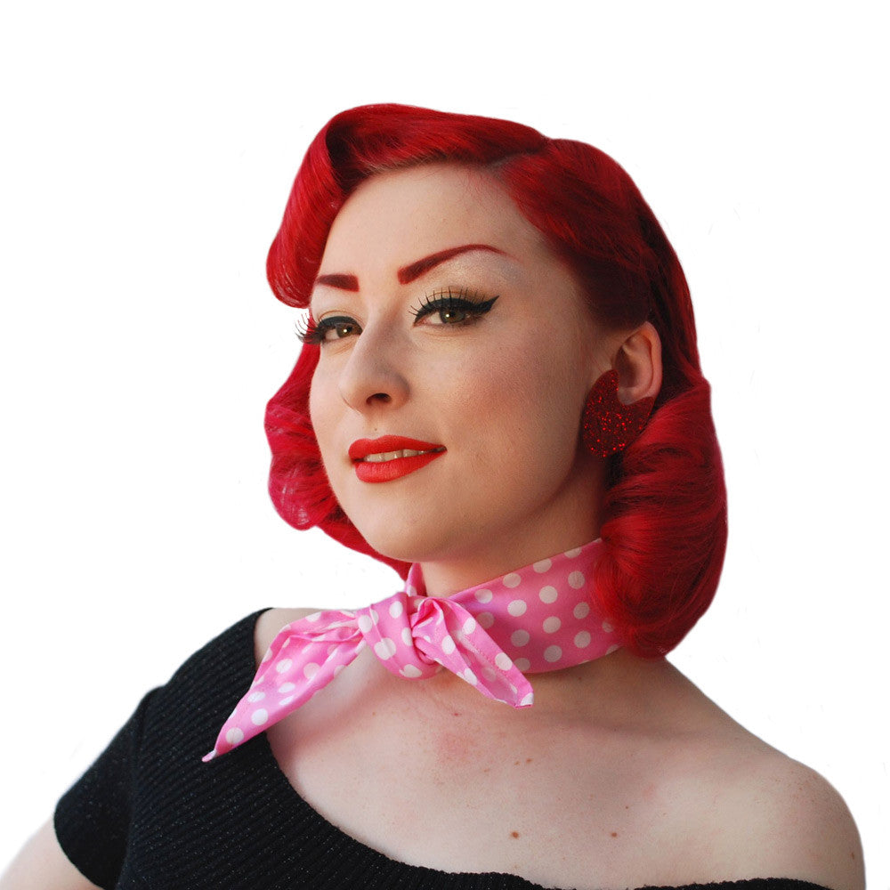 Pink Polka Dot Bandana | The Inkabilly Emporium