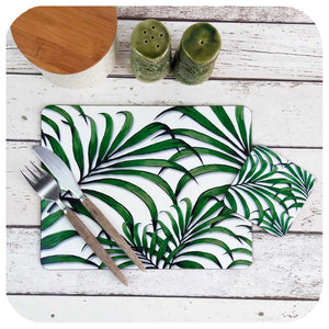 Palm Leaf Print, Tropical Place Setting for one | The Inkabilly Emporium