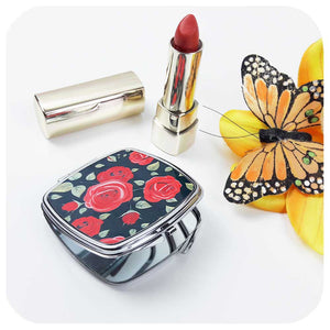 Red Roses Compact Mirror | The Inkabilly Emporium