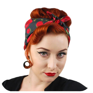 Rockabilly Rose Bandana, front view | The Inkabilly Emporium