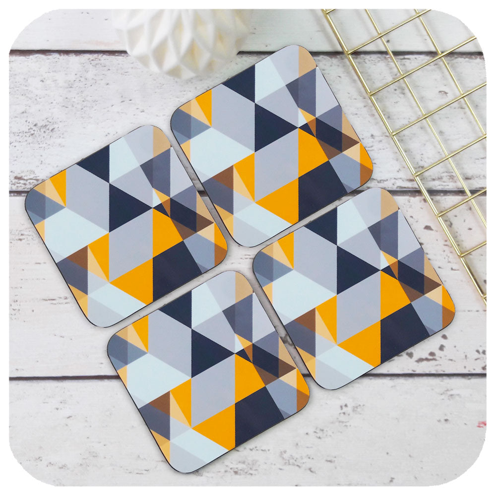 Scandi Geometric Coasters, set of four  | The Inkabilly Emporium