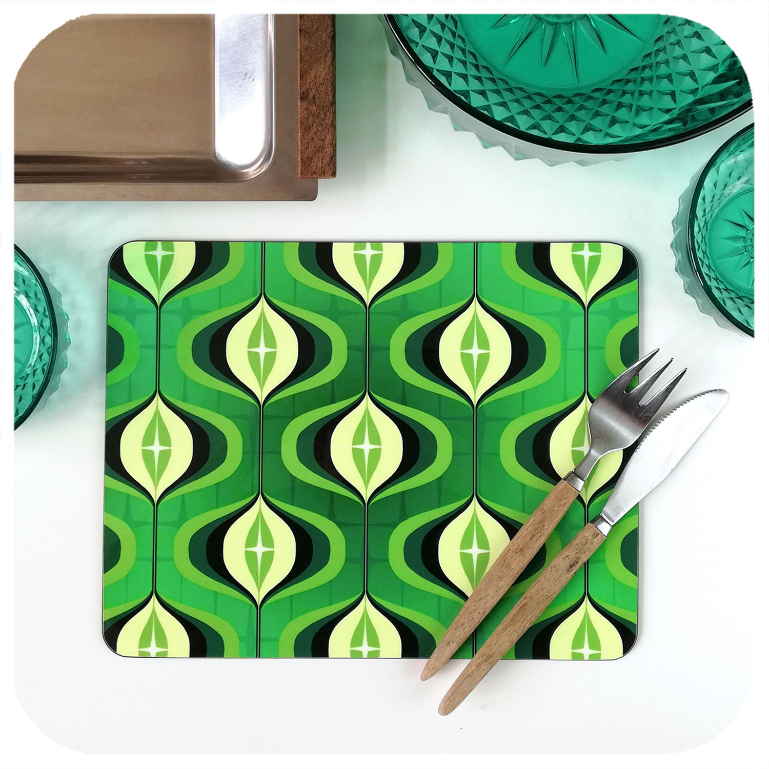 Seconds 70s Op Art Placemat in Green
