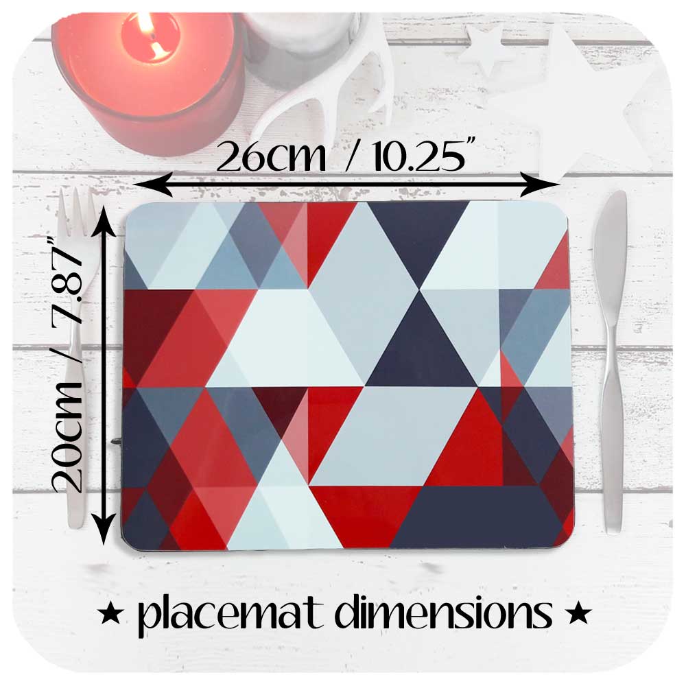 Dimensions of our Scandi Geometric Placemats | The Inkabilly Emporium