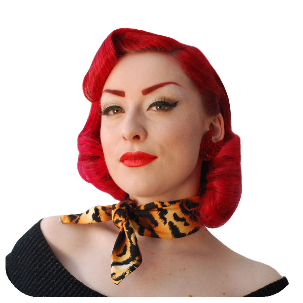 Tiger Print Bandana, modelled as a necktie | The Inkabilly Emporium