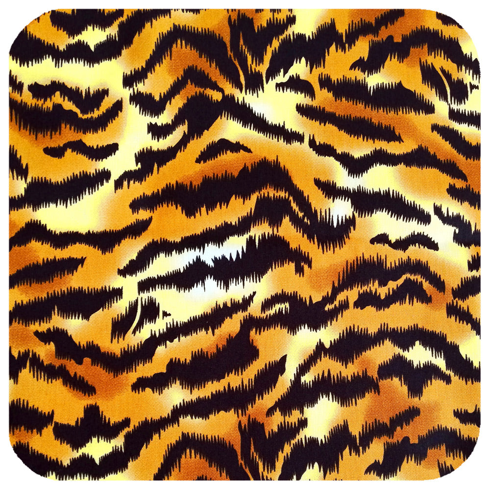 Tiger Print Bandana, close up of fabric | The Inkabilly Emporium