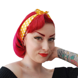 Yellow Polka Dot Bandana | The Inkabilly Emporium