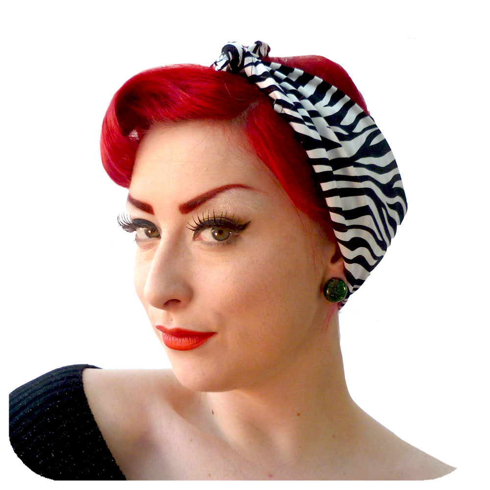Zebra Print Bandana - Headscarf | The Inkabilly Emporium